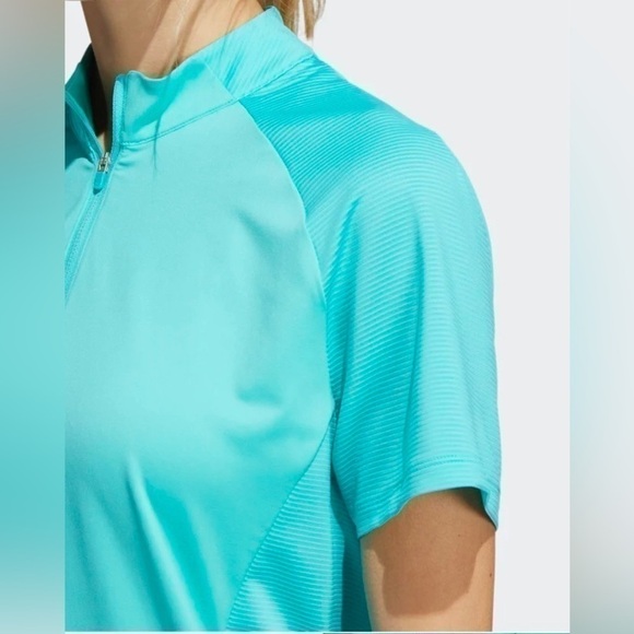 QUARTER-ZIP mock neck polo shirt turquoise FIFA world cup quatar 2022 - Picture 3 of 15